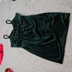 Shein green velvet dress